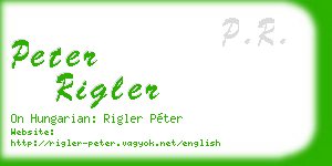 peter rigler business card